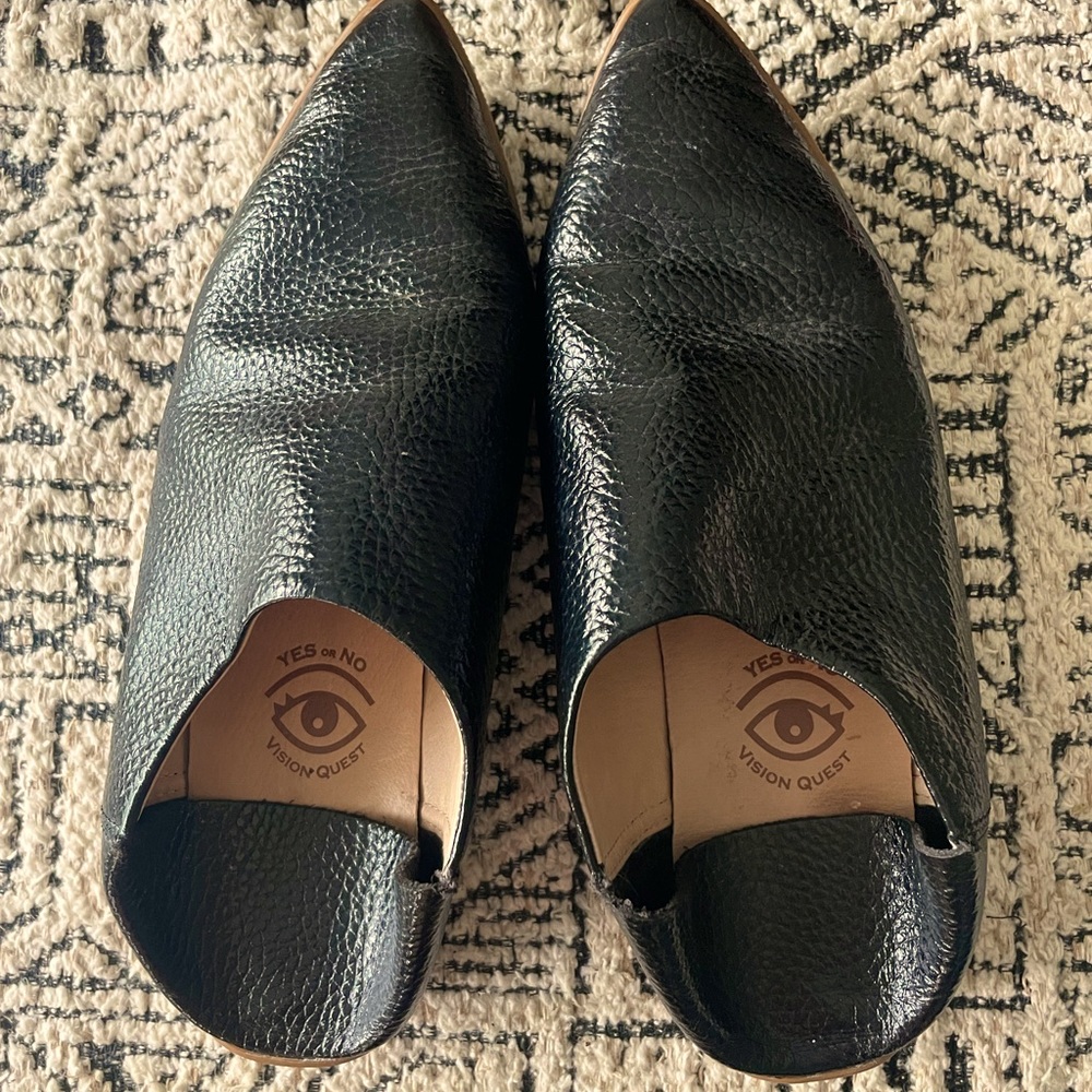 Yes or No Vision Quest Leather Slip On Flats